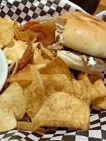 Pulled Pork Sandwich Platter with Collard Greens and Chippers